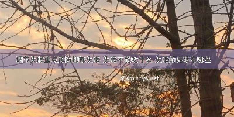 调节失眠重点预防抑郁失眠_失眠不能吃什么_失眠的症状有哪些