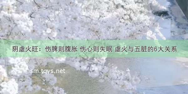 阴虚火旺：伤脾则腹胀 伤心则失眠 虚火与五脏的6大关系