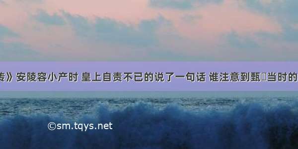 《甄嬛传》安陵容小产时 皇上自责不已的说了一句话 谁注意到甄嬛当时的表情了？