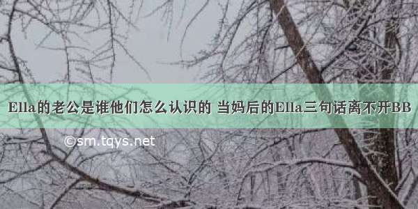 Ella的老公是谁他们怎么认识的 当妈后的Ella三句话离不开BB