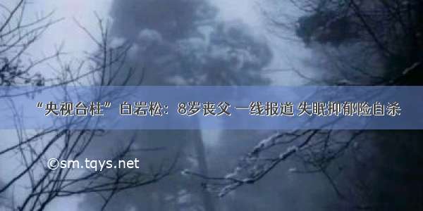 “央视台柱”白岩松：8岁丧父 一线报道 失眠抑郁险自杀