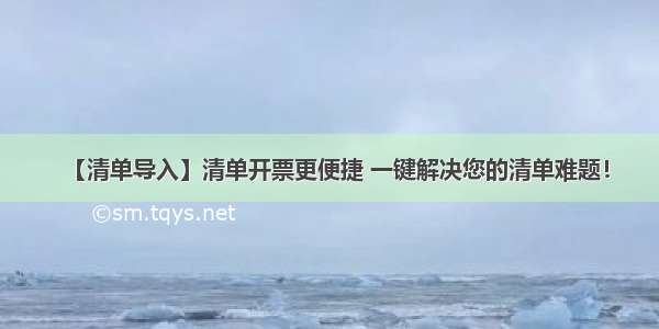 【清单导入】清单开票更便捷 一键解决您的清单难题！