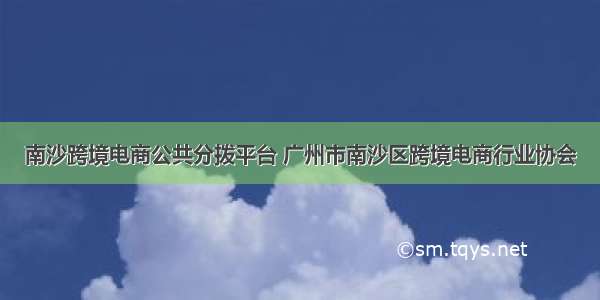 南沙跨境电商公共分拨平台 广州市南沙区跨境电商行业协会
