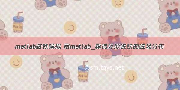 matlab磁铁模拟 用matlab_模拟环形磁铁的磁场分布