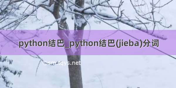 python结巴_python结巴(jieba)分词