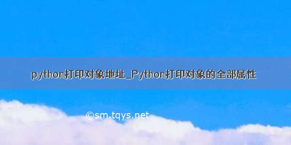 python打印对象地址_Python打印对象的全部属性