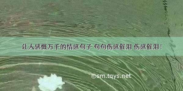 让人感慨万千的情感句子 句句伤感催泪 伤感催泪！