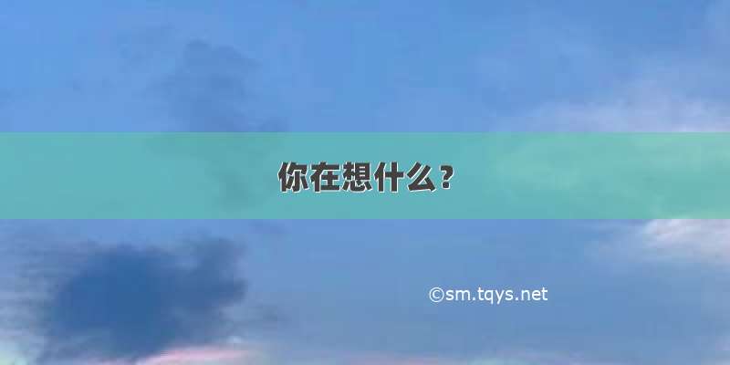 你在想什么？