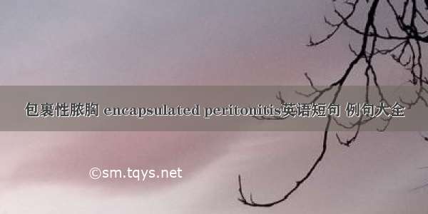 包裹性脓胸 encapsulated peritonitis英语短句 例句大全