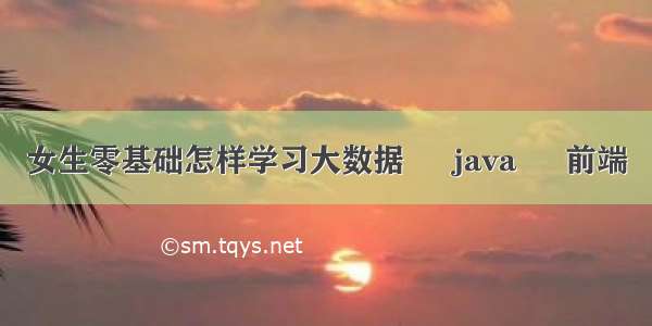 女生零基础怎样学习大数据 – java – 前端