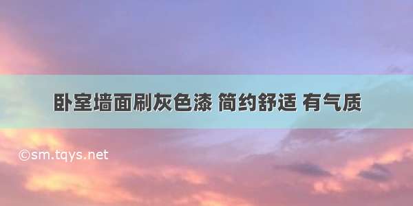 卧室墙面刷灰色漆 简约舒适 有气质