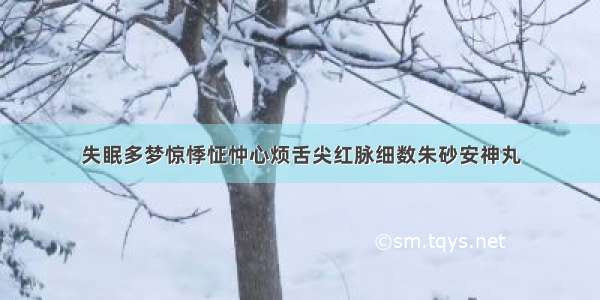 失眠多梦惊悸怔忡心烦舌尖红脉细数朱砂安神丸