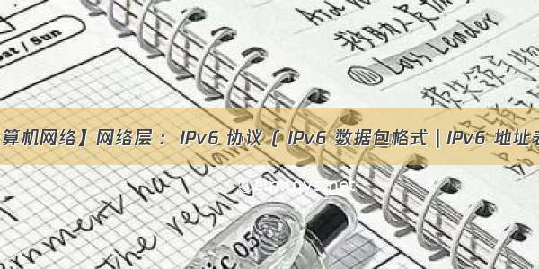 【计算机网络】网络层 :  IPv6 协议 ( IPv6 数据包格式 | IPv6 地址表示 |