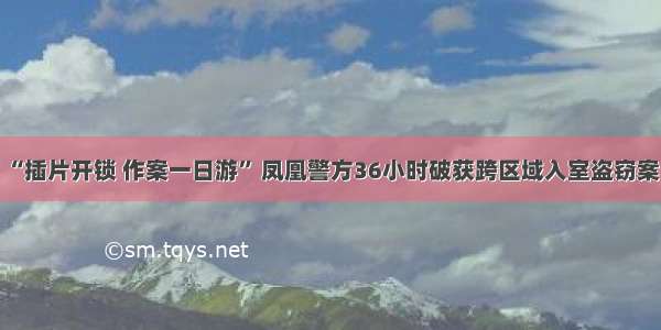 “插片开锁 作案一日游” 凤凰警方36小时破获跨区域入室盗窃案