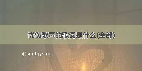 忧伤歌声的歌词是什么(全部)