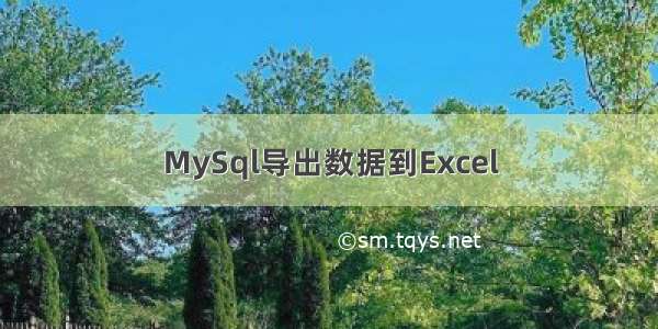 MySql导出数据到Excel