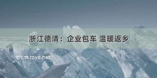 浙江德清：企业包车 温暖返乡