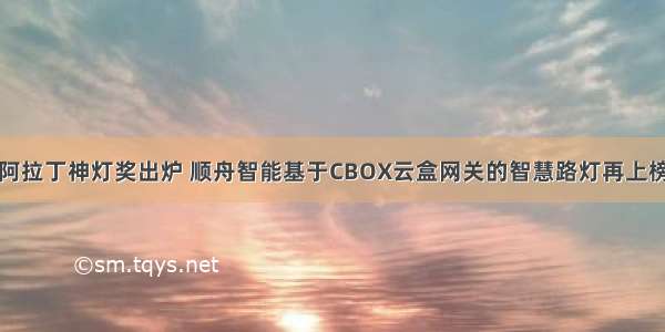 阿拉丁神灯奖出炉 顺舟智能基于CBOX云盒网关的智慧路灯再上榜