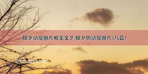 除夕动漫图片唯美文艺 除夕的动漫图片(八篇)