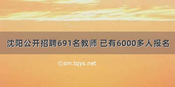 沈阳公开招聘691名教师 已有6000多人报名