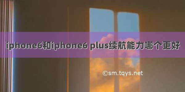 iphone6和iphone6 plus续航能力哪个更好