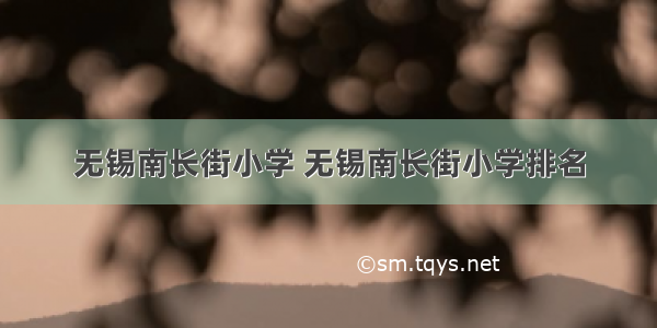 无锡南长街小学 无锡南长街小学排名