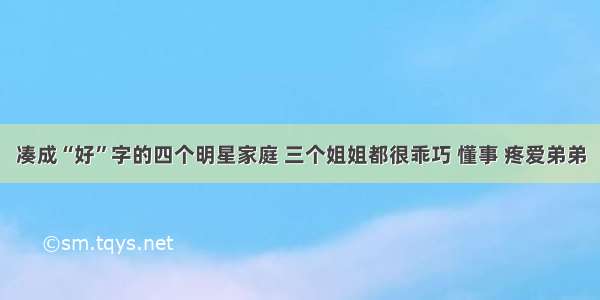 凑成“好”字的四个明星家庭 三个姐姐都很乖巧 懂事 疼爱弟弟