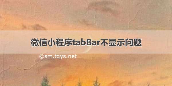 微信小程序tabBar不显示问题