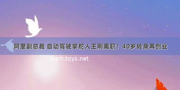 阿里副总裁 自动驾驶掌舵人王刚离职！40岁转身再创业