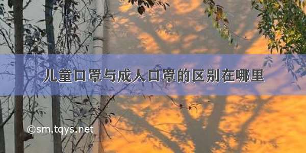 儿童口罩与成人口罩的区别在哪里