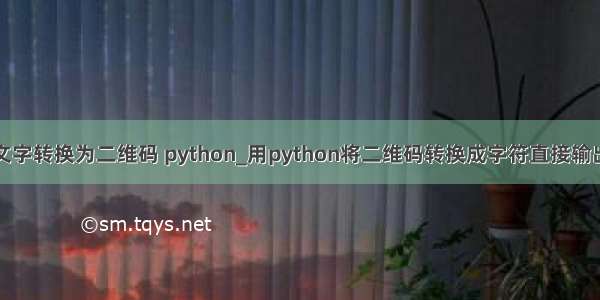 如何将文字转换为二维码 python_用python将二维码转换成字符直接输出控制台