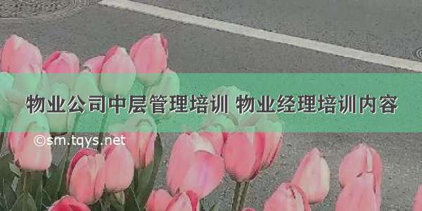 物业公司中层管理培训 物业经理培训内容