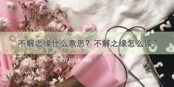 不解之缘什么意思？不解之缘怎么读？