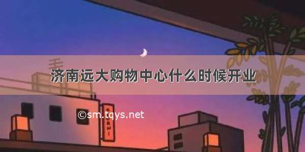 济南远大购物中心什么时候开业