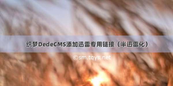 织梦DedeCMS添加迅雷专用链接（半迅雷化）