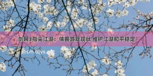 剑网3指尖江湖：侠客游戏现状 维护江湖和平稳定