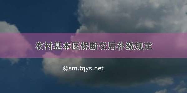 农村基本医保断交后补缴规定