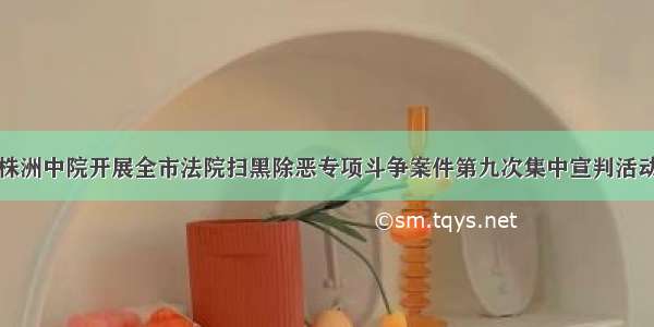 株洲中院开展全市法院扫黑除恶专项斗争案件第九次集中宣判活动