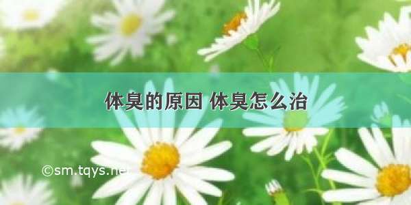 体臭的原因 体臭怎么治