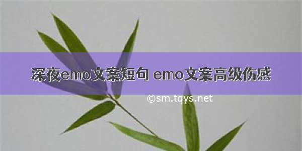 深夜emo文案短句 emo文案高级伤感