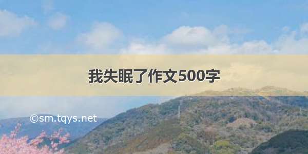 我失眠了作文500字