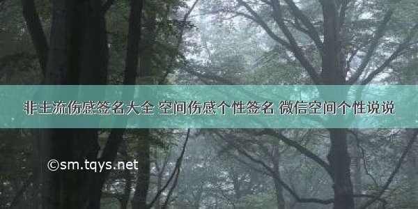 非主流伤感签名大全 空间伤感个性签名 微信空间个性说说