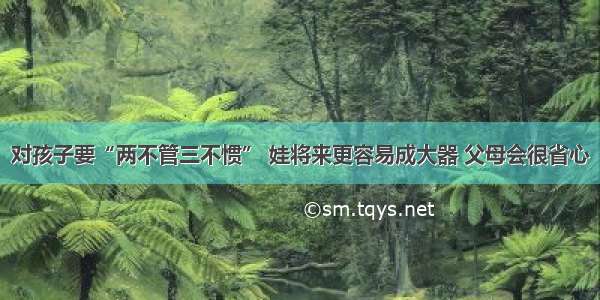 对孩子要“两不管三不惯” 娃将来更容易成大器 父母会很省心