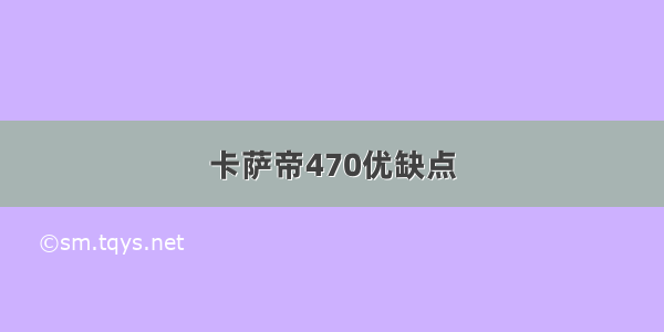 卡萨帝470优缺点