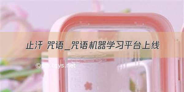 止汗 咒语_咒语机器学习平台上线