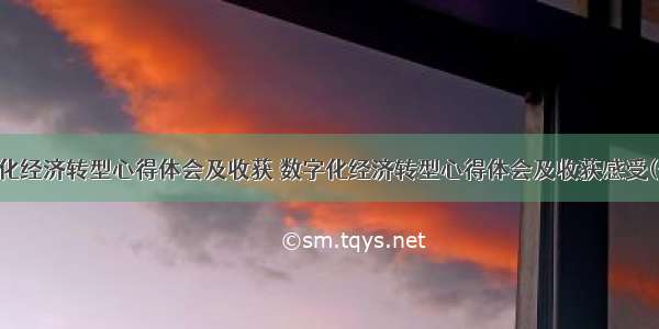 数字化经济转型心得体会及收获 数字化经济转型心得体会及收获感受(七篇)