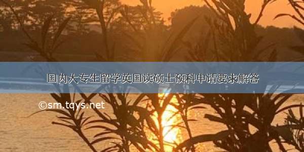 国内大专生留学英国读硕士预科申请要求解答