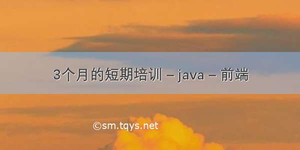 3个月的短期培训 – java – 前端