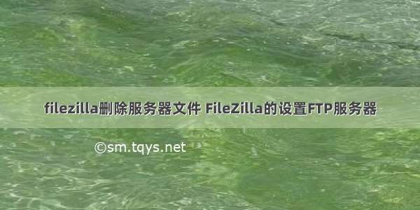 filezilla删除服务器文件 FileZilla的设置FTP服务器