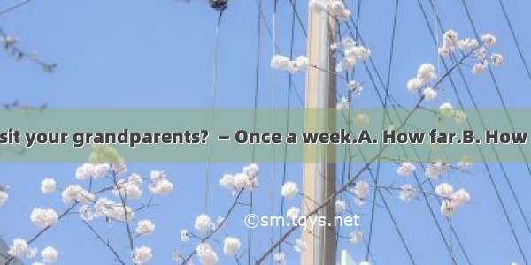 — do you go to visit your grandparents?  — Once a week.A. How far.B. How soon.C. How ofte